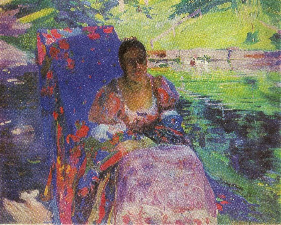 Image - Oleksander Murashko: By the Pond (1913).